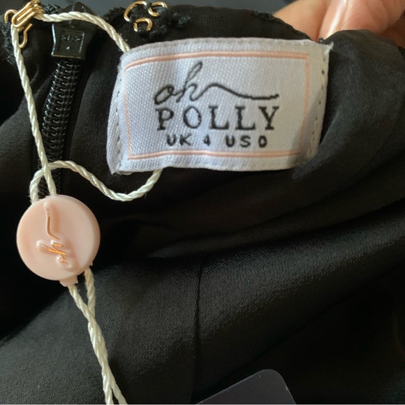 Oh Polly FLAVIA Cut Out Fishtail Maxi Dress in Black Size 0 - Picture 9 of 11